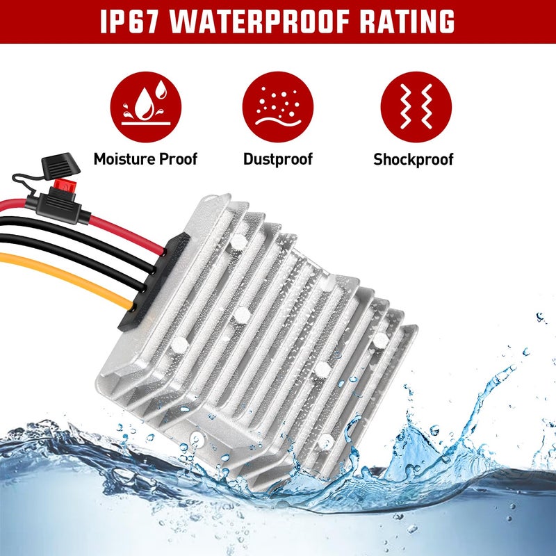 Nilight 48V 36V to 12V Voltage Converter 120W 10A Regulator Step Down to 12VDC Waterproof DC Convert Reducer Power Supply Transformer Module for Golf Cart Scooters - Image 4